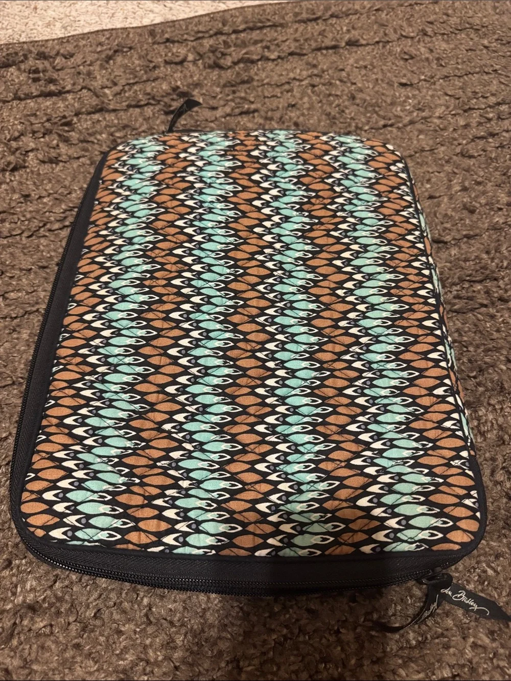 Turquoise and Brown Patterned Laptop Sleeve Case
